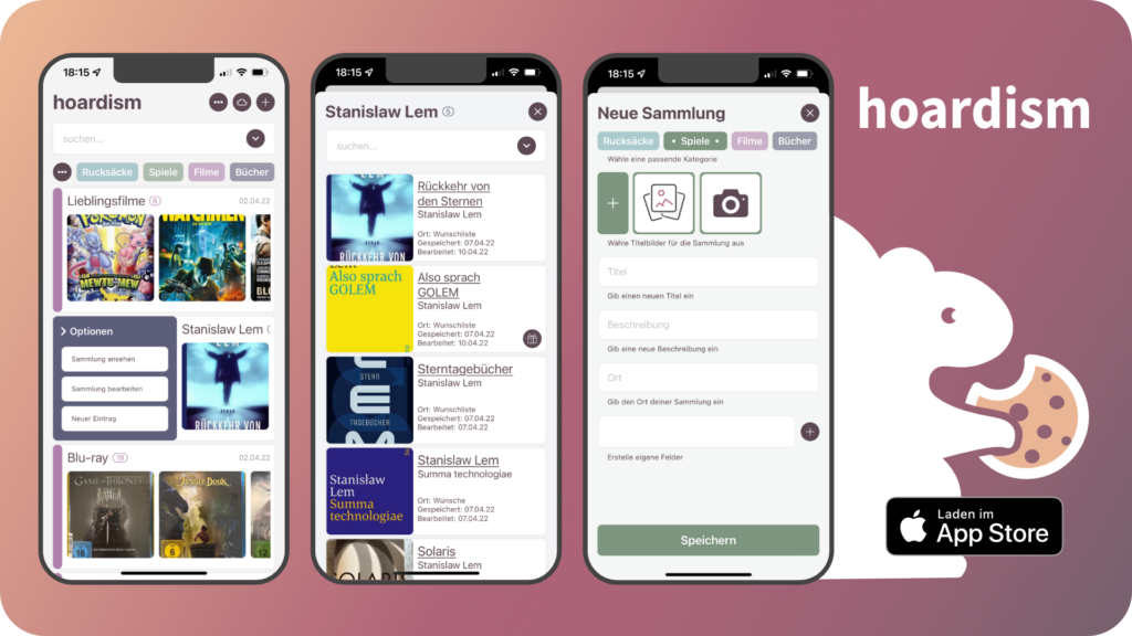 Hoardism, eine App für Sammlungen jetzt im Appstore